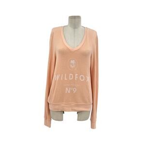 Wildfox #9 Baggy Beach‎ Jumper Sweatshirt Love Potion Fleece Orange Size Small